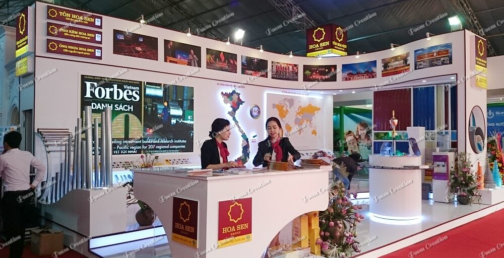 Thi công booth trưng bày chuyên nghiệp giúp doanh nghiệp nổi bật tại triển lãm. Tối ưu thương hiệu, truyền tải thông điệp và thu hút khách hàng hiệu quả.