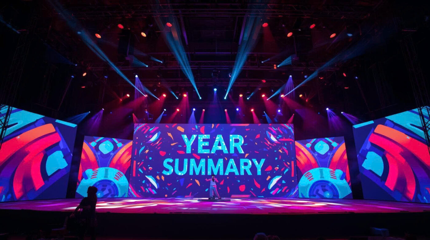 Sân khấu lễ tổng kết cuối năm với concept thương hiệu sáng tạo và năng lượng