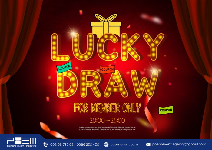 Lucky draw là hoạt động quay thưởng tạo sự hào hứng cho khách mời. 
